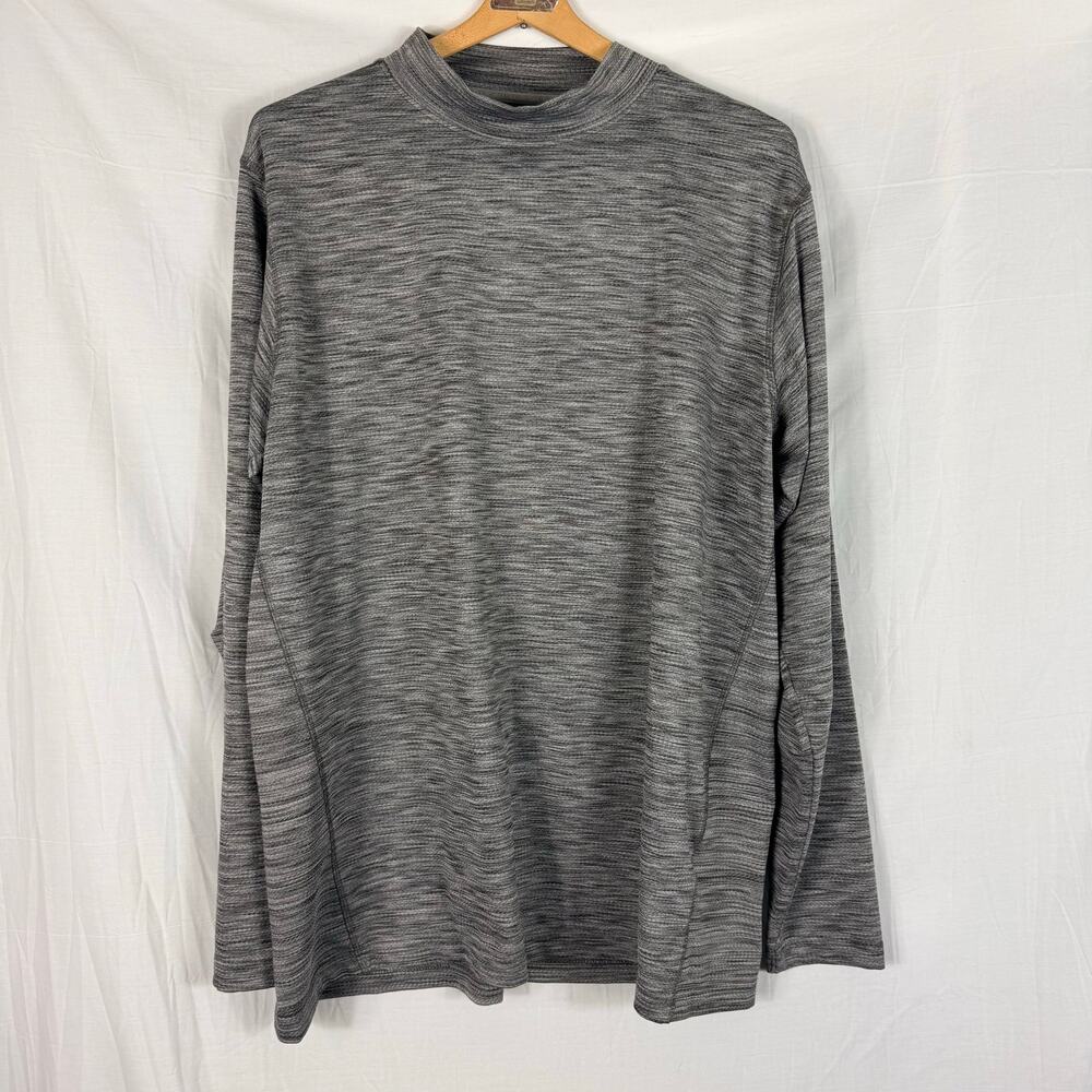Snake Eyes Men's Mock Neck T-Shirt Long Sleeve Heather Gray Golf XL